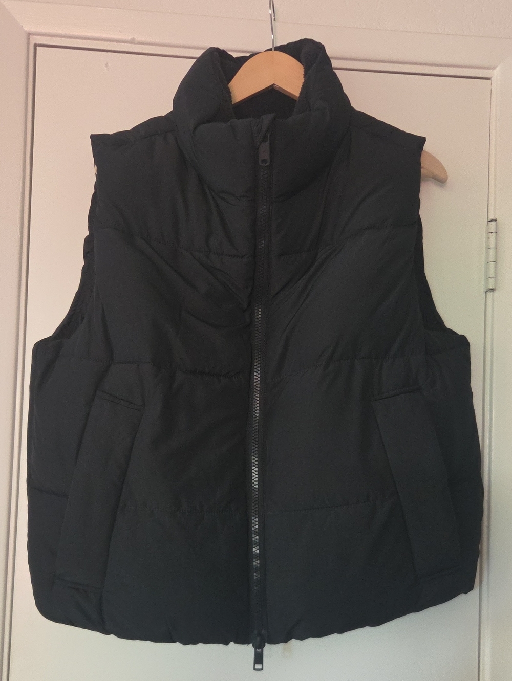 Men’s Black Quilted Puffer Vest with Stand Collar